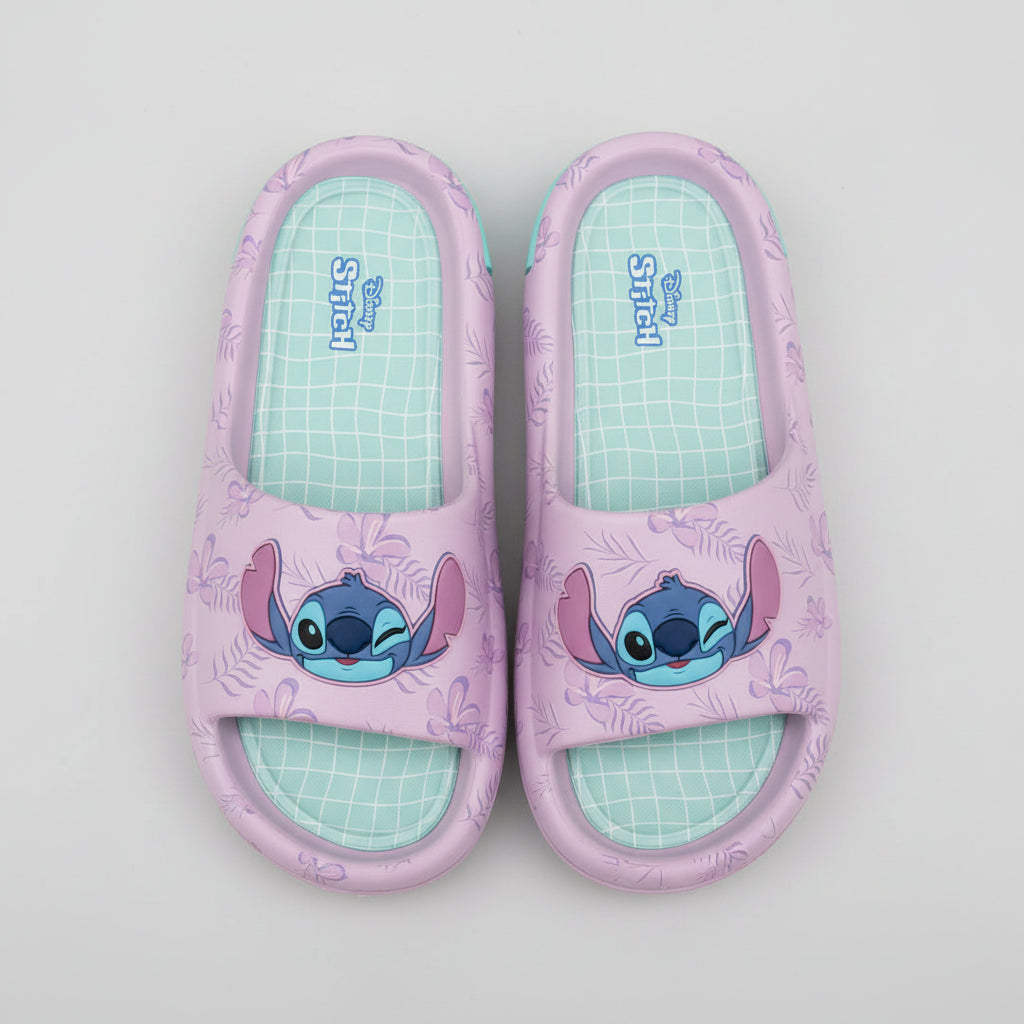 Disney Kids Lilo & Stitch Comfort Slides Purple Slip-On Size 6