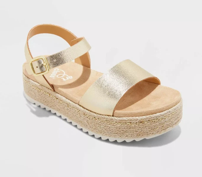 Kids' Lindsey Platform Espadrille Sandals Gold - art class - CHOOSE SIZE