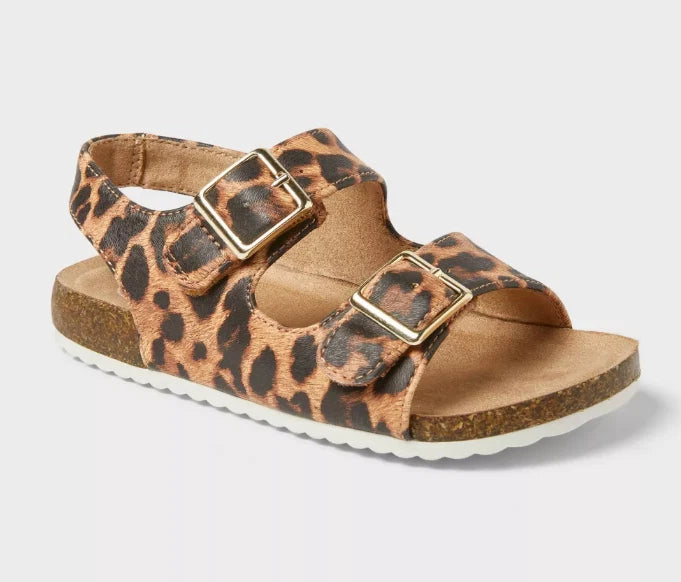 Toddler Reagan Footbed Sandals Brown Leopard Print - Cat & Jack - CHOOSE SIZE