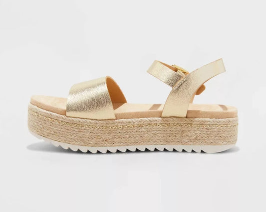 Kids' Lindsey Platform Espadrille Sandals Gold - art class - CHOOSE SIZE