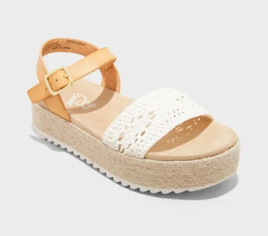 Kids' Lindsey Platform Espadrille Sandals White - art class - CHOOSE SIZE