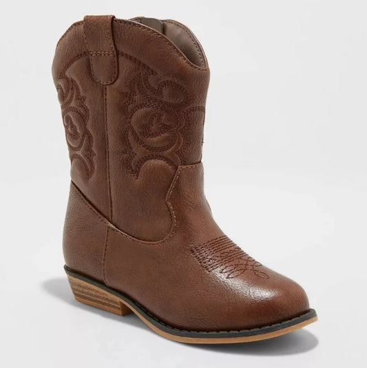 Toddler Memphis Zipper Western Boots Brown - Cat & Jack - SIZE 8