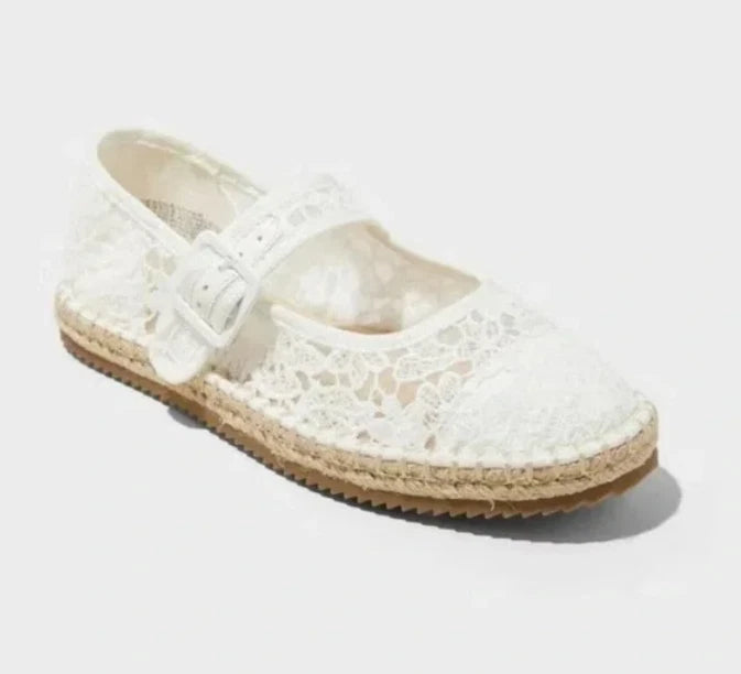Kids' Madeline Lace Espadrille Mary Jane Flats - Art Class™ - CHOOSE SIZE