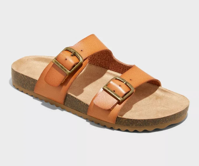 Kids' Drew Footbed Sandals Cognac - Cat & Jack - CHOOSE SIZE