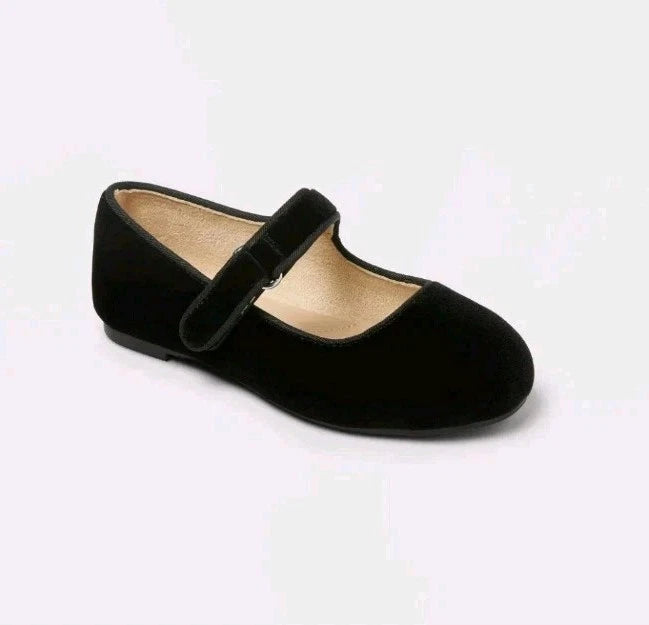 Toddler Addy Ballet Flats - Cat & Jack™ - Black Size 5