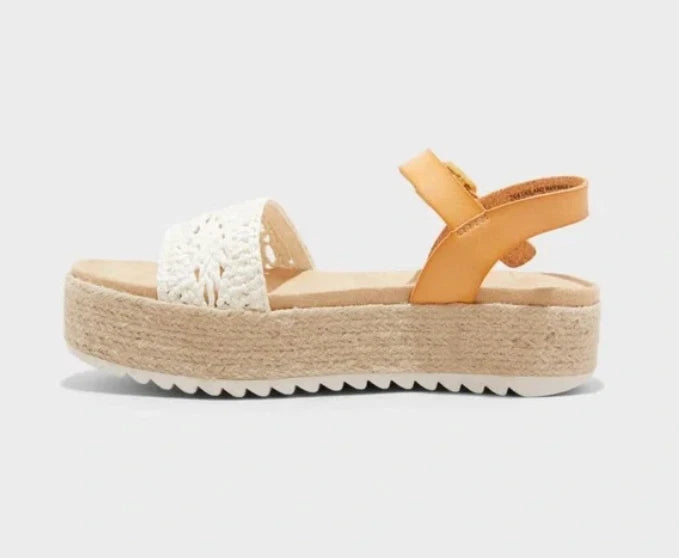 Kids' Lindsey Platform Espadrille Sandals White - art class - CHOOSE SIZE