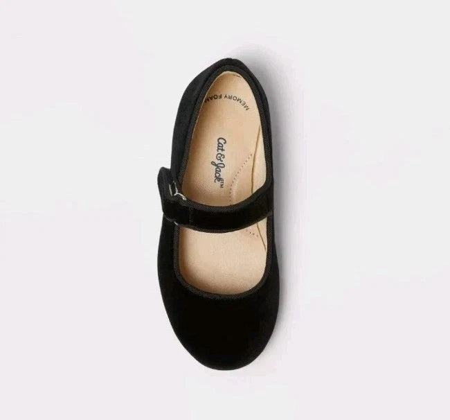 Toddler Addy Ballet Flats - Cat & Jack™ - Black Size 5