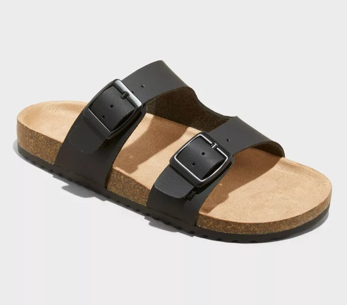 Kids' Drew Footbed Sandals Black - Cat & Jack - CHOOSE SIZE