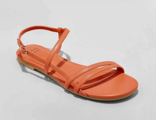 A New Day Women's Kaia Strappy Sandals Coral Red - Size 8.5, 9.5, 10