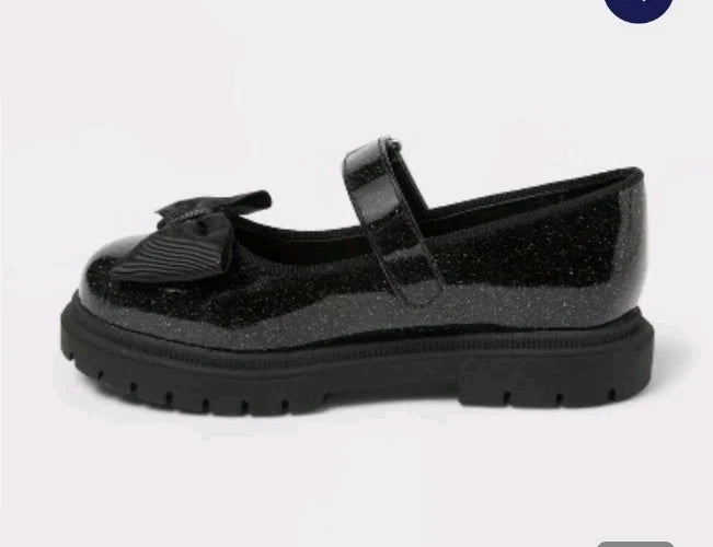 Cat & Jack Toddler Bridget Bow Mary Jane Flats Ballet Buckle Black - CHOOSE SIZE