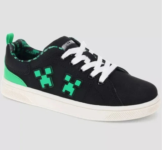 Kids' Minecraft Court Shoes Black - CHOOSE SIZE