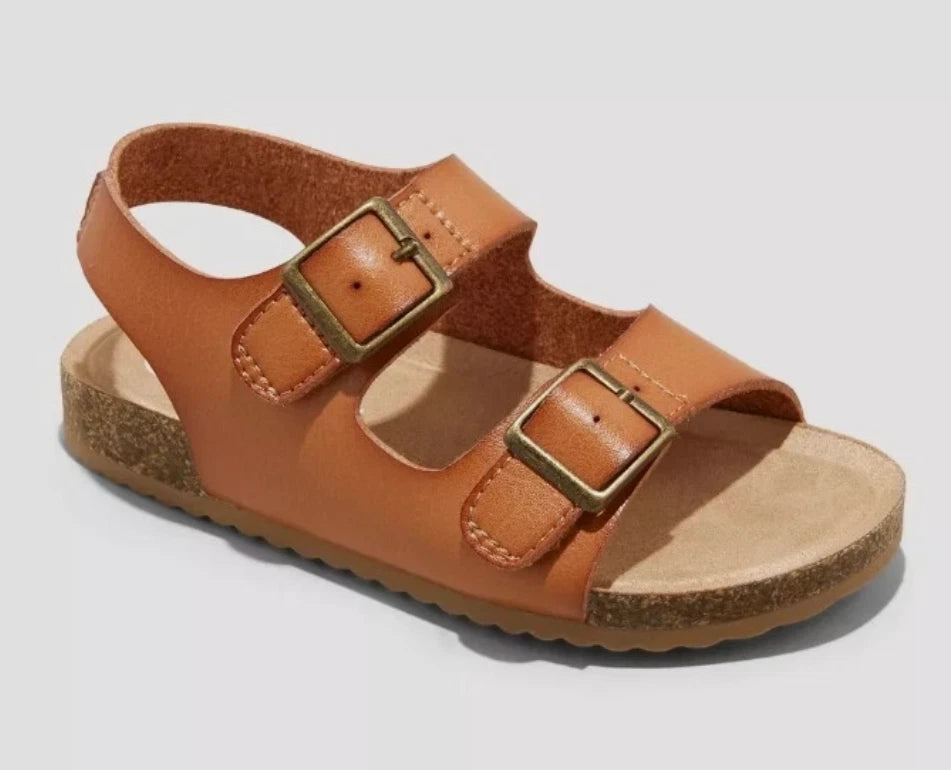 Kid's Reagan Footbed Sandals Cognac - Cat & Jack - CHOOSE SIZE