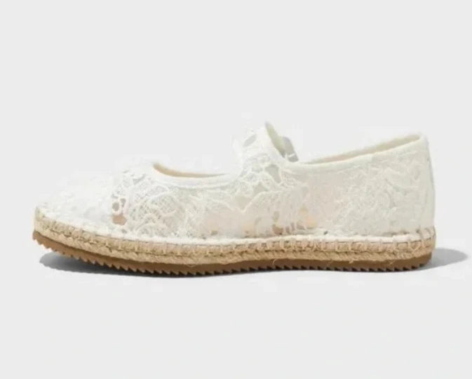 Kids' Madeline Lace Espadrille Mary Jane Flats - Art Class™ - CHOOSE SIZE