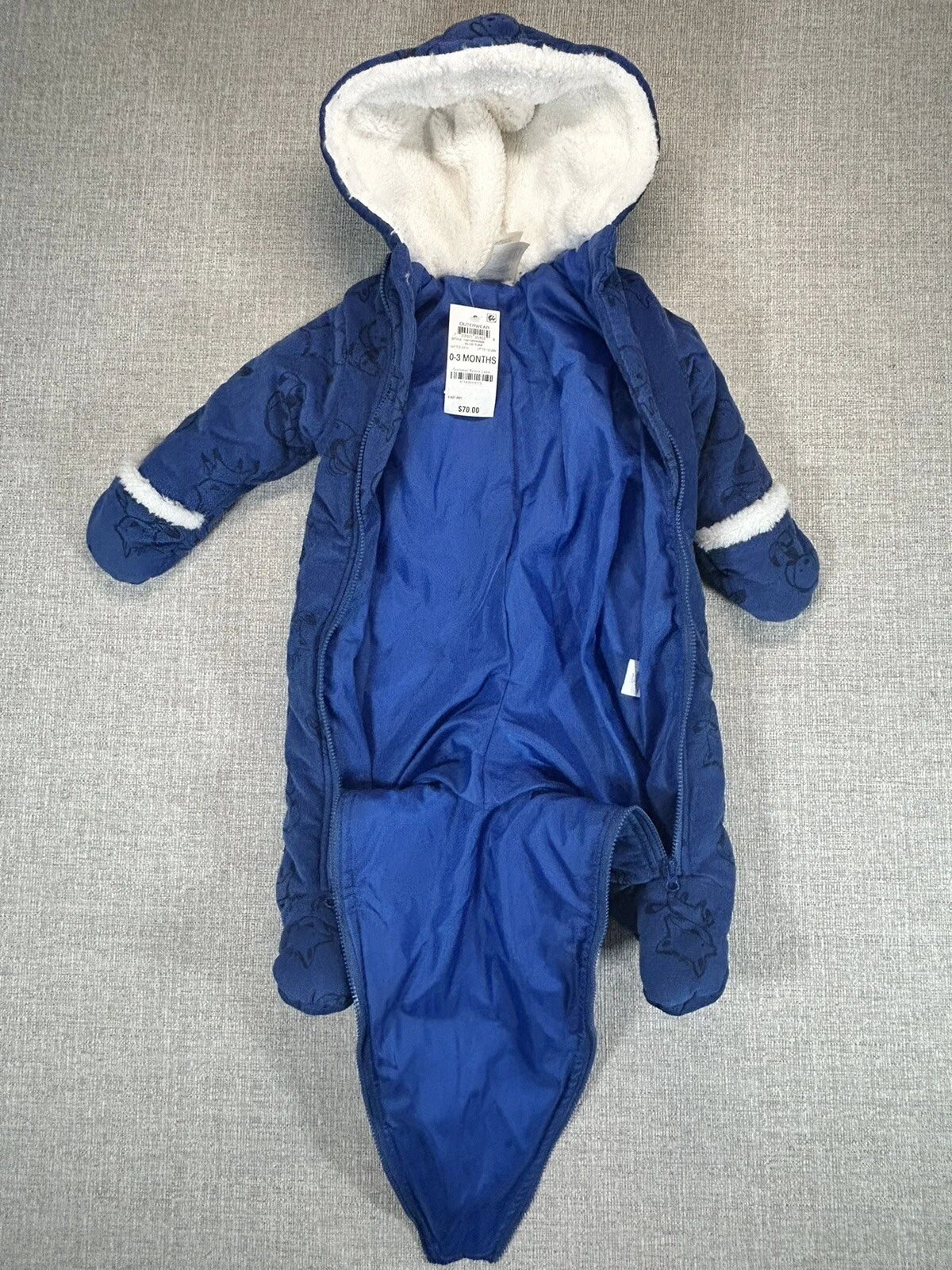 First Impressions Blue Outerwear Hoodie Long Sleeve Classic Winter