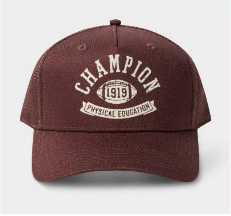 Champion 1919 Physical Education Maroon Mesh Trucker Hat Adjustable