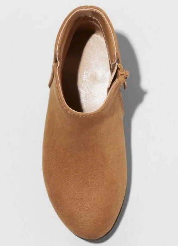 Toddler Girls' Penelope Slip-On Zipper Booties Cognac - Cat & Jack - SIZE 6
