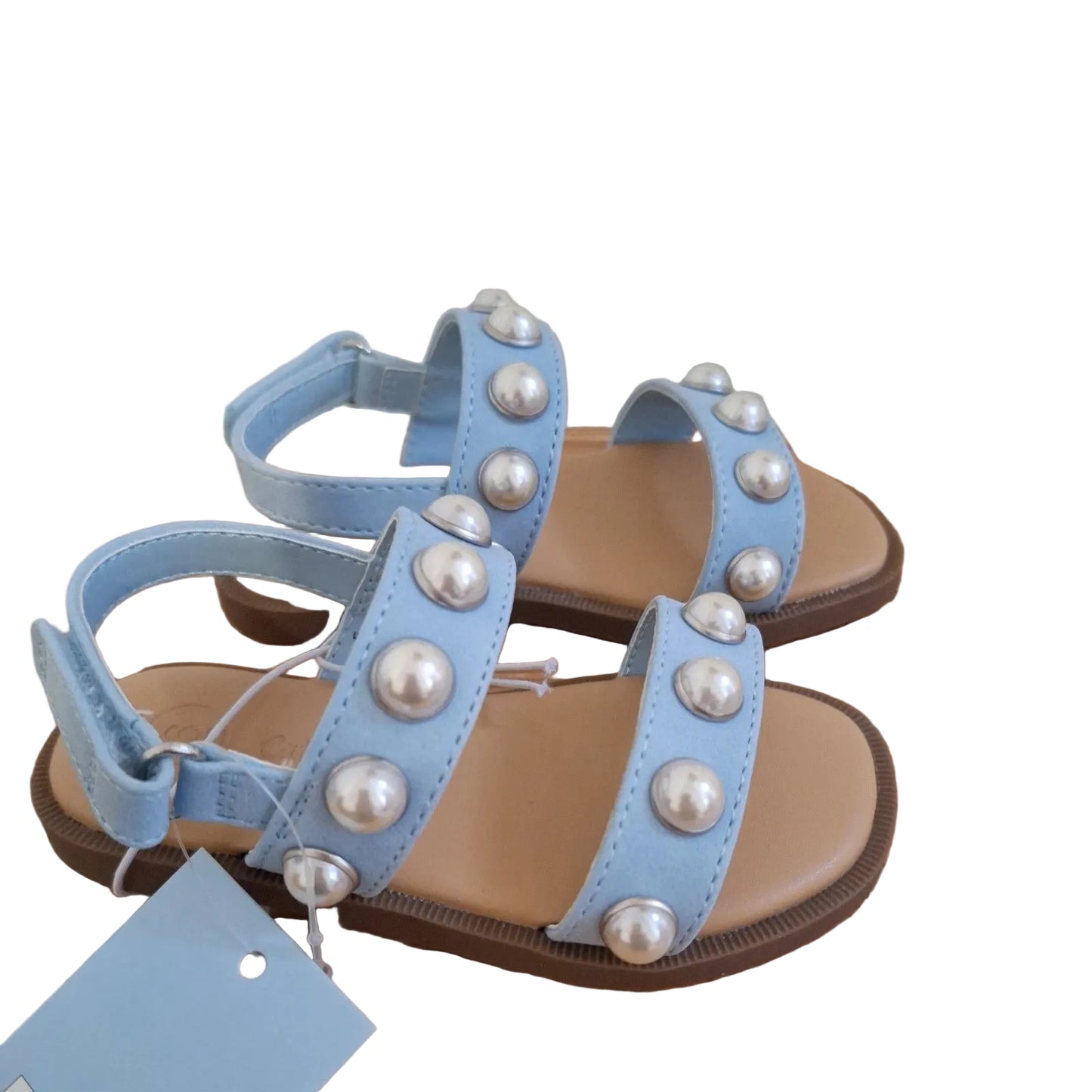 Cat & Jack Toddler Girls Selene Light Blue Faux Pearl Studded Sandals- CHOOSE SIZE