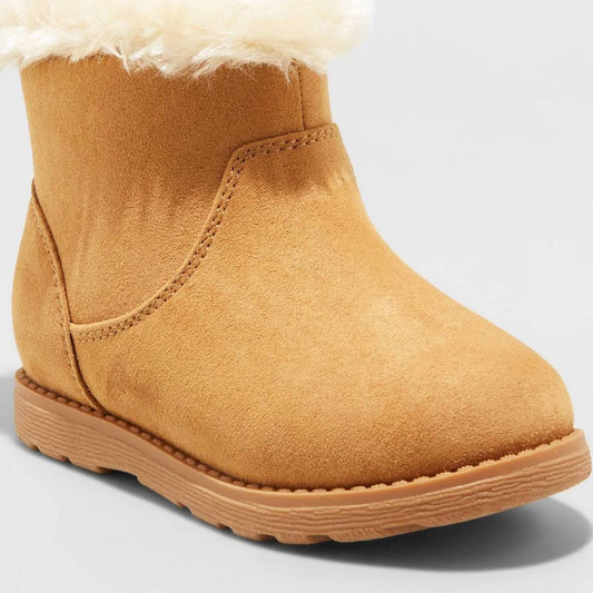 Cat & Jack Girl's Mila Shearling Winter Boots Cognac - CHOOSE SIZE