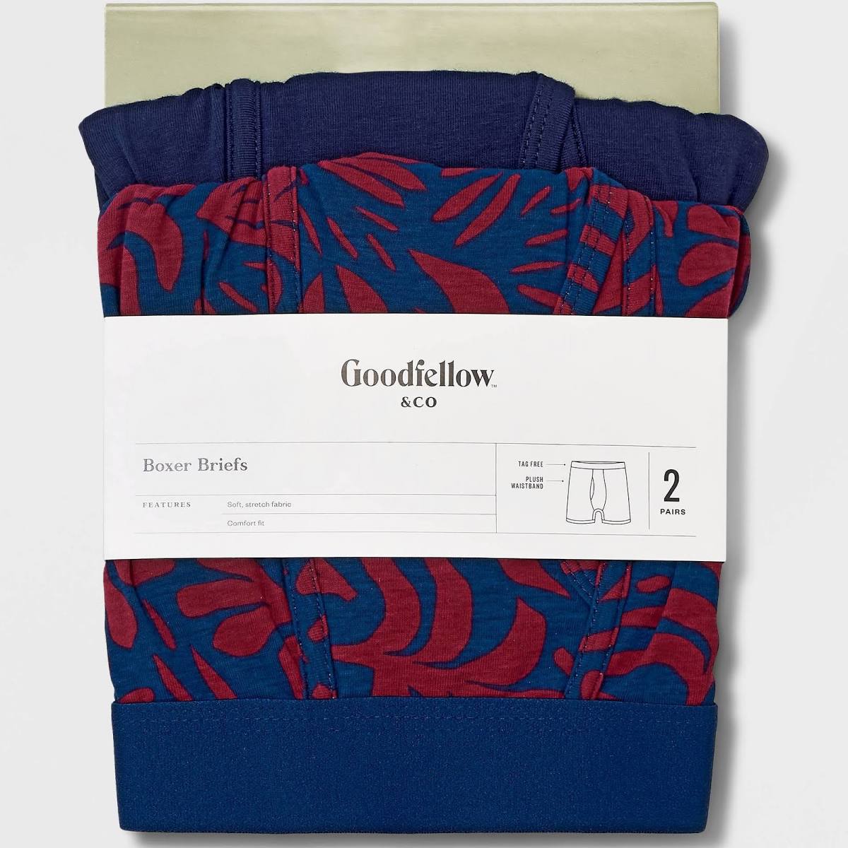 Goodfellow & Co Men's Boxer Briefs Red Blue Floral 2pk - XL (40/42)