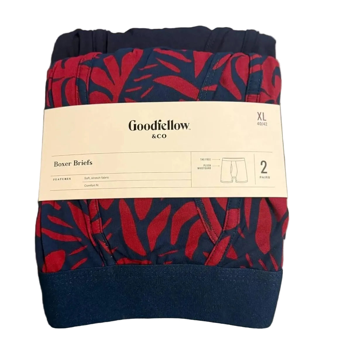 Goodfellow & Co Men's Boxer Briefs Red Blue Floral 2pk - XL (40/42)