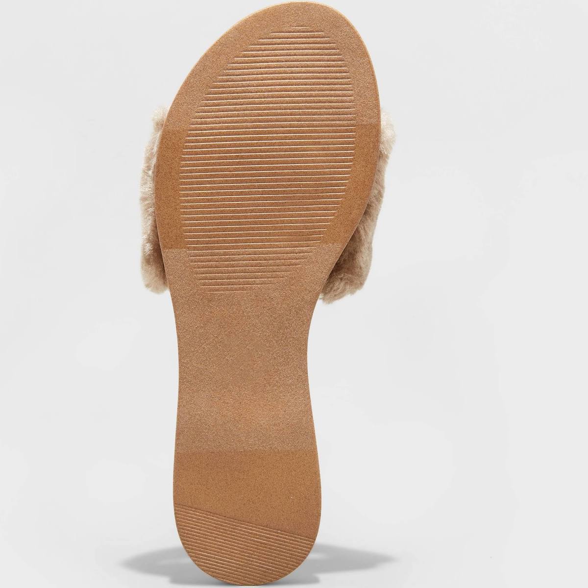Women's Kara Faux Fur Slide Slippers Brown- Universal Thread - Size 12