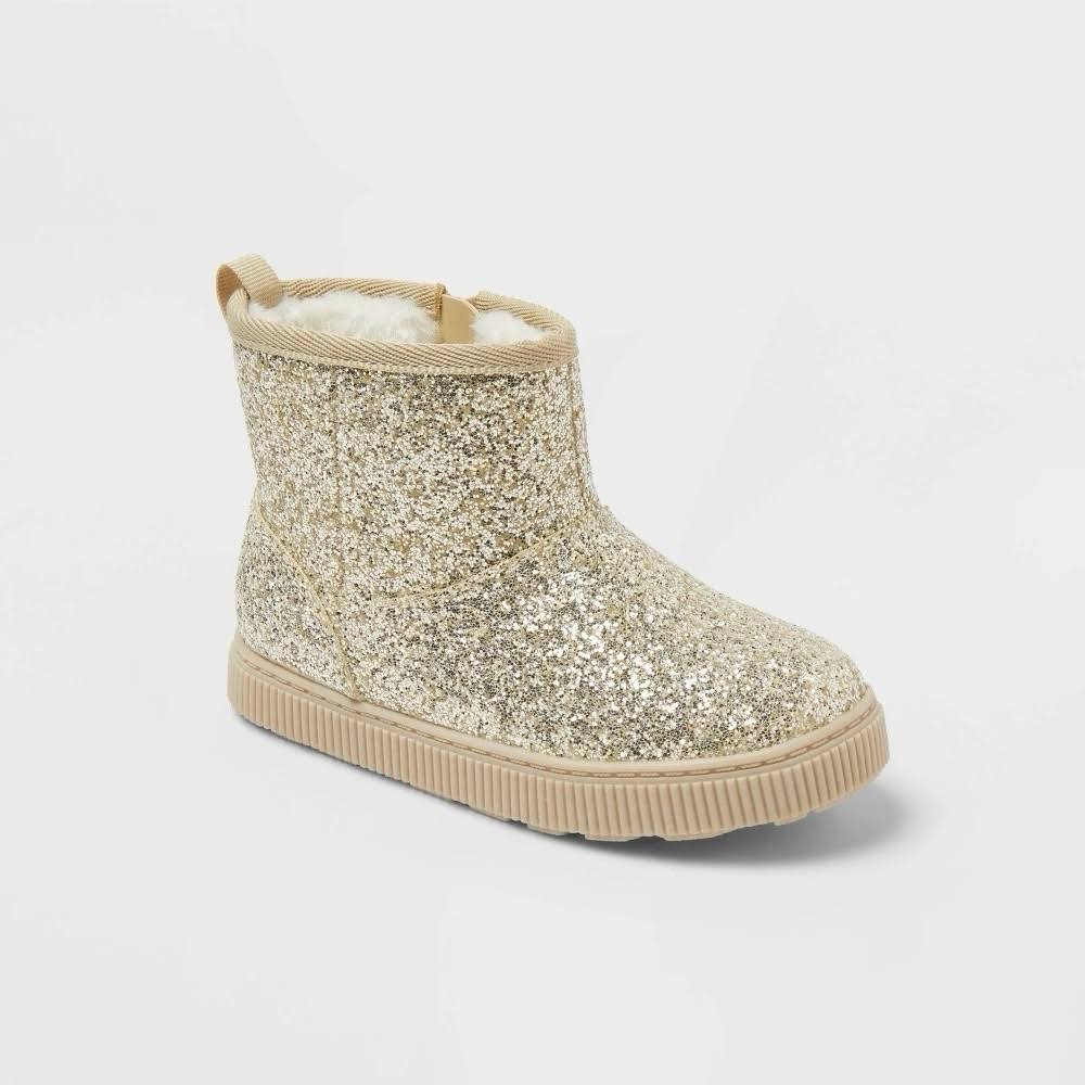 Cat &Jack Toddler Arlo Zipper Shearling Winter Boot Gold - CHOOSE SIZE