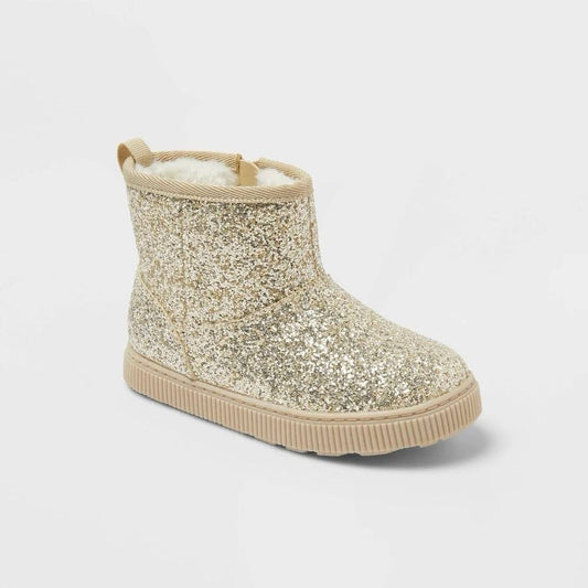 Cat &Jack Toddler Arlo Zipper Shearling Winter Boot Gold - CHOOSE SIZE