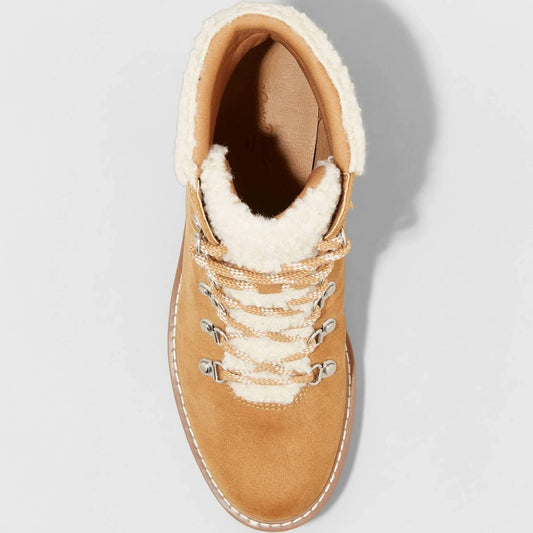 Universal Thread Women's Leah Sherpa Hiker Boots Cognac - CHOOSE SIZE