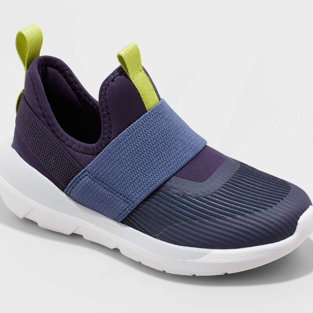 Kids' Silver Pull-On Performance Sneakers Navy - All in Motion - Size 4