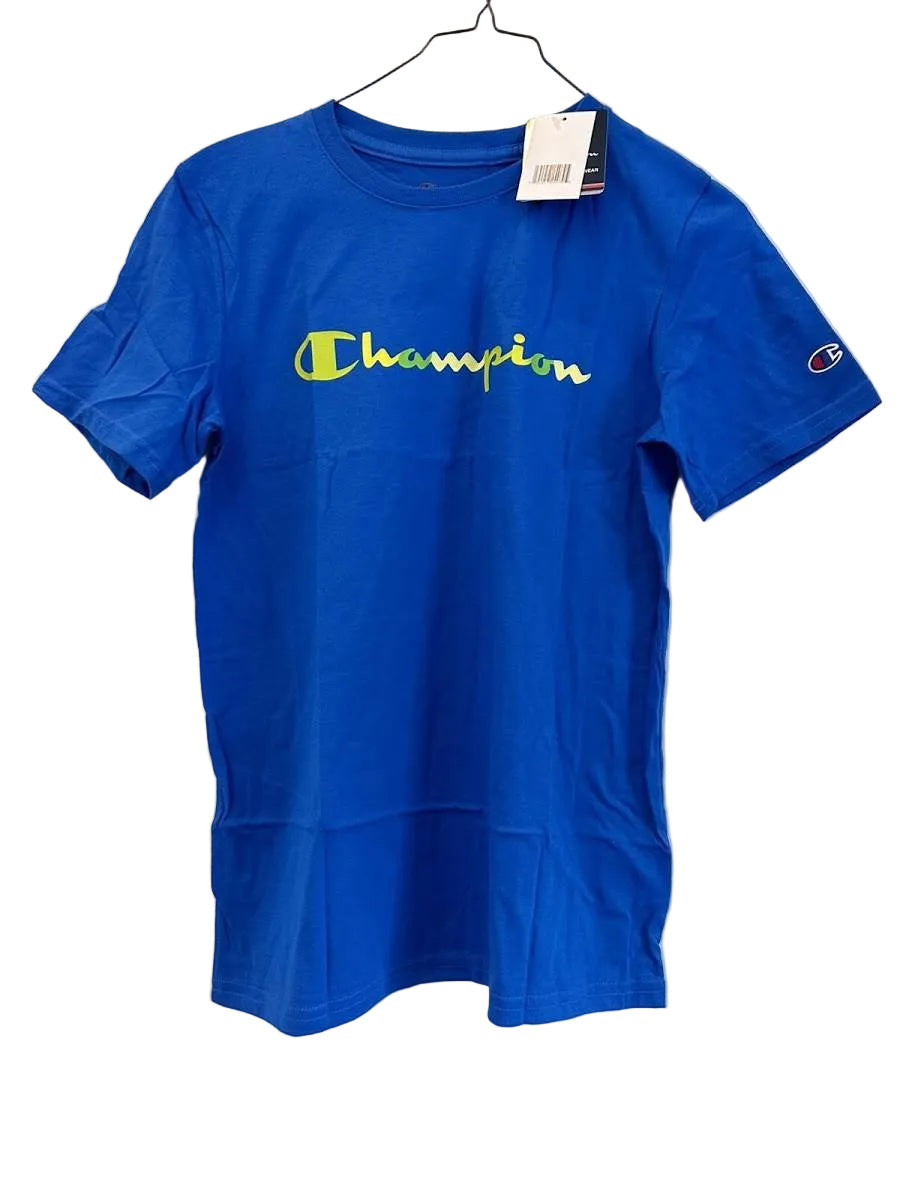 Boys Logo-Print Casual Bozetto Blue Active Wear T-shirt - Champion - CHOOSE SIZE