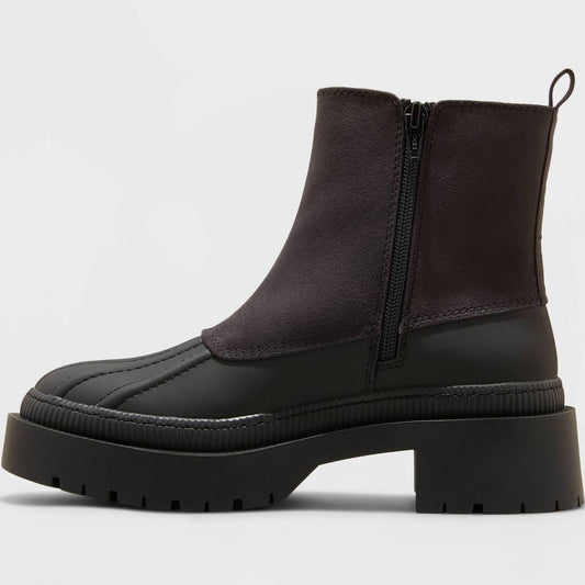 Women's Black Ella Chelsea Memory Foam Duck Boots - CHOOSE SIZE