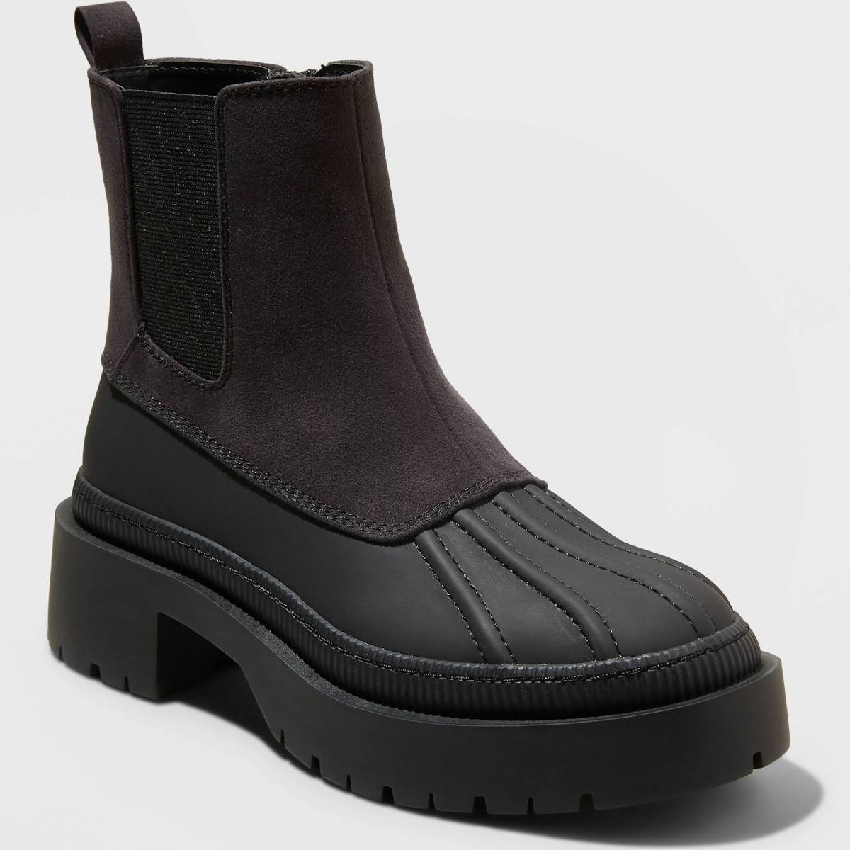 Women's Black Ella Chelsea Memory Foam Duck Boots - CHOOSE SIZE
