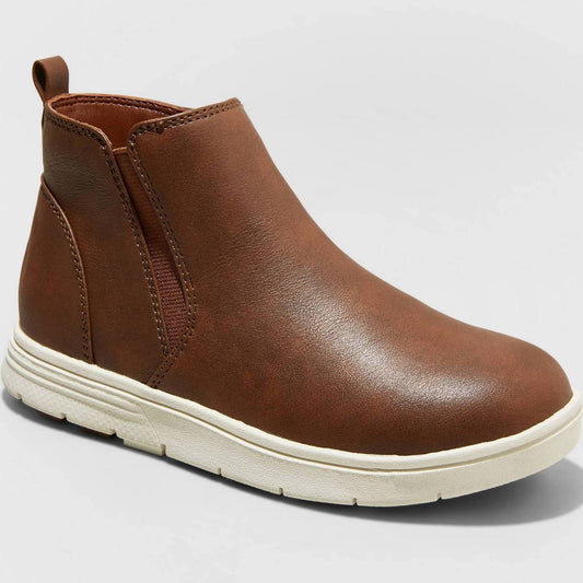 Cat & Jack Boys' Abram Side Zip Casual Sneakers Brown - CHOOSE SIZE